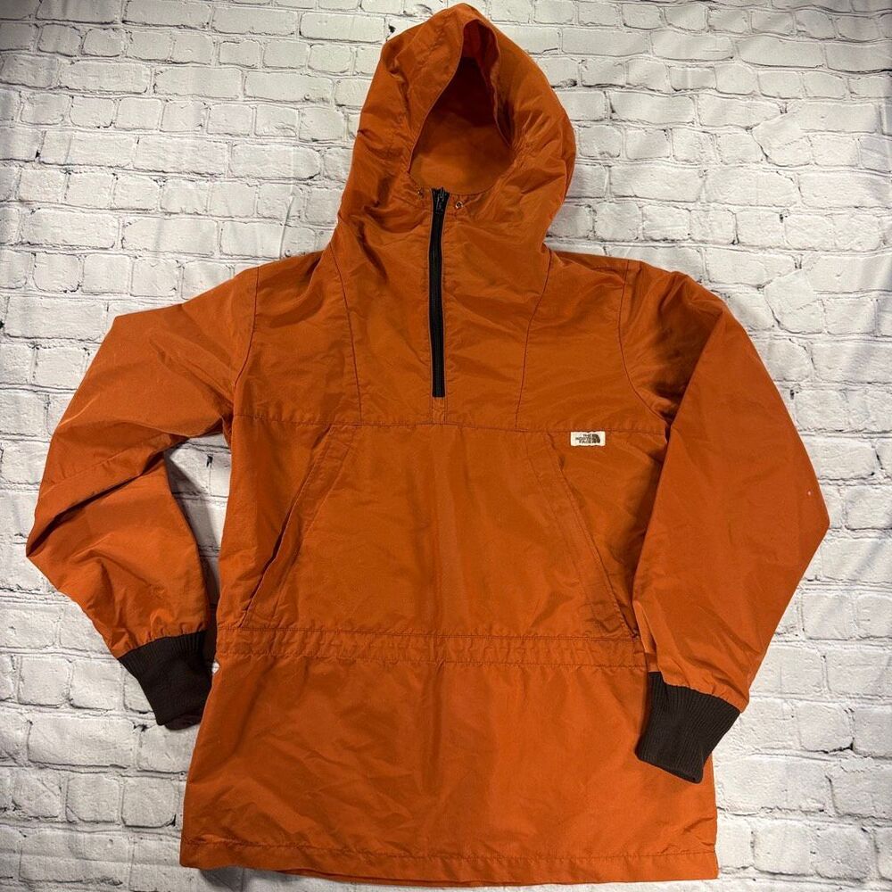 Vintage The North Face Hooded Anorak Pullover Jacket Orange B